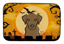 Load image into Gallery viewer, Halloween Chocolate Labrador Dish Drying Mat – Absorbent, Artistic Kitchen Essentials BB1792DDM