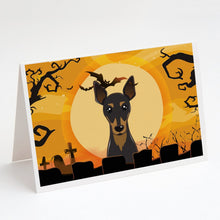 Load image into Gallery viewer, Halloween Min Pin Greeting Cards -  Blank Note Cards – 8-Pack of Artist-Designed Cards with Envelopes