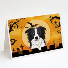 Load image into Gallery viewer, Halloween Border Collie Greeting Cards -  Blank Note Cards – 8-Pack of Artist-Designed Cards with Envelopes
