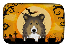 Load image into Gallery viewer, Halloween Sheltie Dish Drying Mat – Absorbent, Artistic Kitchen Essentials BB1800DDM