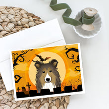 Load image into Gallery viewer, Halloween Sheltie Greeting Cards -  Blank Note Cards – 8-Pack of Artist-Designed Cards with Envelopes