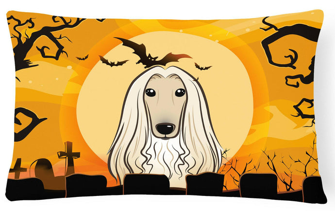 Halloween Afghan Hound Fabric Decorative Pillow BB1802PW1216