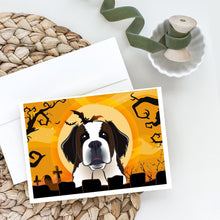 Load image into Gallery viewer, Halloween Saint Bernard Greeting Cards -  Blank Note Cards – 8-Pack of Artist-Designed Cards with Envelopes