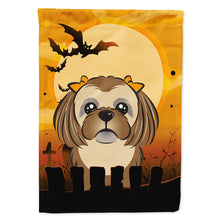 Load image into Gallery viewer, Halloween Chocolate Brown Shih Tzu Flag Canvas House Size BB1807CHF