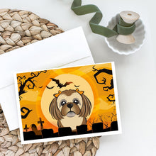 Load image into Gallery viewer, Halloween Chocolate Brown Shih Tzu Greeting Cards -  Blank Note Cards – 8-Pack of Artist-Designed Cards with Envelopes