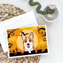 Load image into Gallery viewer, Halloween Red Corgi Greeting Cards -  Blank Note Cards – 8-Pack of Artist-Designed Cards with Envelopes