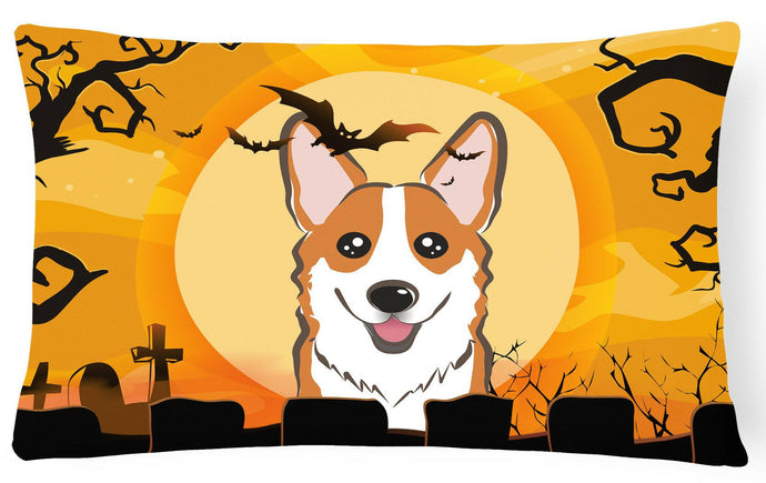 Halloween Red Corgi Fabric Decorative Pillow BB1812PW1216