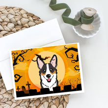 Load image into Gallery viewer, Halloween Tricolor Corgi Greeting Cards -  Blank Note Cards – 8-Pack of Artist-Designed Cards with Envelopes