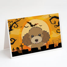 Load image into Gallery viewer, Halloween Chocolate Brown Poodle Greeting Cards -  Blank Note Cards – 8-Pack of Artist-Designed Cards with Envelopes