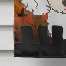 Load image into Gallery viewer, Halloween White Poodle Flag Canvas House Size BB1815CHF