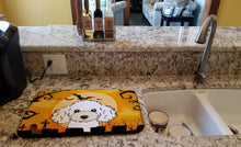 Load image into Gallery viewer, Halloween White Poodle Dish Drying Mat – Absorbent, Artistic Kitchen Essentials BB1815DDM