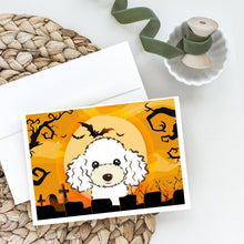 Load image into Gallery viewer, Halloween White Poodle Greeting Cards -  Blank Note Cards – 8-Pack of Artist-Designed Cards with Envelopes