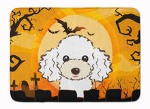 Load image into Gallery viewer, Halloween White Poodle Machine Washable Memory Foam Mat BB1815RUG
