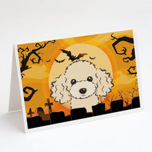 Load image into Gallery viewer, Halloween Buff Poodle Greeting Cards -  Blank Note Cards – 8-Pack of Artist-Designed Cards with Envelopes
