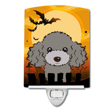 Load image into Gallery viewer, Halloween Silver Gray Poodle Ceramic Night Light BB1817CNL