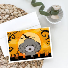 Load image into Gallery viewer, Halloween Silver Gray Poodle Greeting Cards -  Blank Note Cards – 8-Pack of Artist-Designed Cards with Envelopes