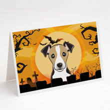 Load image into Gallery viewer, Halloween Jack Russell Terrier Greeting Cards -  Blank Note Cards – 8-Pack of Artist-Designed Cards with Envelopes