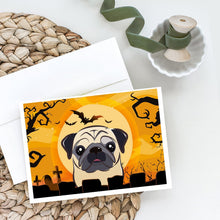 Load image into Gallery viewer, Halloween Fawn Pug Greeting Cards -  Blank Note Cards – 8-Pack of Artist-Designed Cards with Envelopes