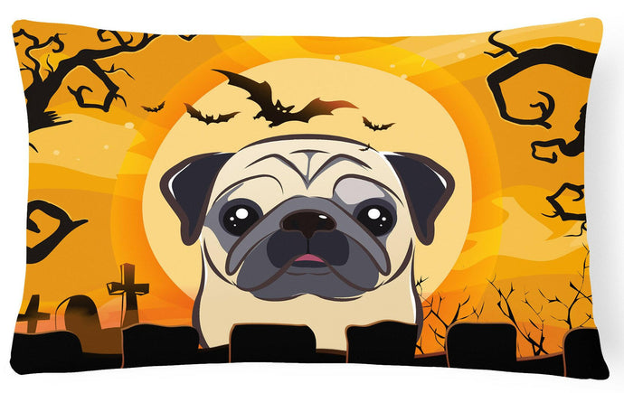 Halloween Fawn Pug Fabric Decorative Pillow BB1820PW1216