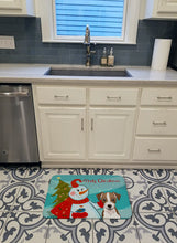 Load image into Gallery viewer, Snowman with Jack Russell Terrier Machine Washable Memory Foam Mat BB1822RUG