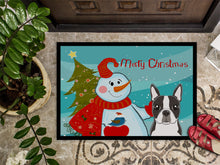 Load image into Gallery viewer, Snowman with Boston Terrier Doormat - 24x36 Decorative Floor Mat – Indoor/Outdoor Rug with Artistic Flair BB1823JMAT