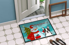 Load image into Gallery viewer, Snowman with Boston Terrier Doormat - 24x36 Decorative Floor Mat – Indoor/Outdoor Rug with Artistic Flair BB1823JMAT
