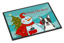 Load image into Gallery viewer, Snowman with Boston Terrier Doormat - 24x36 Decorative Floor Mat – Indoor/Outdoor Rug with Artistic Flair BB1823JMAT