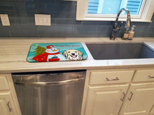 Load image into Gallery viewer, Snowman with Golden Retriever Dish Drying Mat – Absorbent, Artistic Kitchen Essentials BB1825DDM