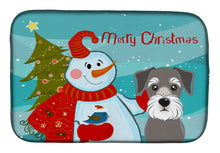 Load image into Gallery viewer, Snowman with Schnauzer Dish Drying Mat – Absorbent, Artistic Kitchen Essentials BB1826DDM