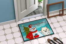 Load image into Gallery viewer, Snowman with Pomeranian Doormat - 24x36 Decorative Floor Mat – Indoor/Outdoor Rug with Artistic Flair BB1827JMAT