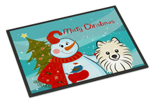 Load image into Gallery viewer, Snowman with Pomeranian Doormat - 24x36 Decorative Floor Mat – Indoor/Outdoor Rug with Artistic Flair BB1827JMAT