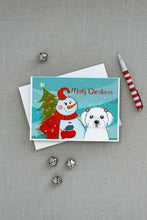 Load image into Gallery viewer, Snowman with Maltese Greeting Cards -  Blank Note Cards – 8-Pack of Artist-Designed Cards with Envelopes