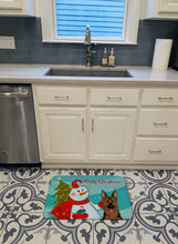 Load image into Gallery viewer, Snowman with German Shepherd Machine Washable Memory Foam Mat BB1831RUG