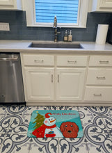 Load image into Gallery viewer, Snowman with Longhair Red Dachshund Machine Washable Memory Foam Mat BB1834RUG