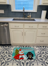 Load image into Gallery viewer, Snowman with Smooth Black and Tan Dachshund Machine Washable Memory Foam Mat BB1835RUG