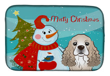 Load image into Gallery viewer, Snowman with Cocker Spaniel Dish Drying Mat – Absorbent, Artistic Kitchen Essentials BB1836DDM