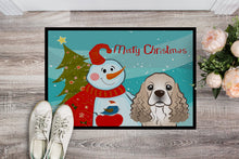 Load image into Gallery viewer, Snowman with Cocker Spaniel Doormat - 24x36 Decorative Floor Mat – Indoor/Outdoor Rug with Artistic Flair BB1836JMAT