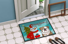 Load image into Gallery viewer, Snowman with English Bulldog  Doormat - 24x36 Decorative Floor Mat – Indoor/Outdoor Rug with Artistic Flair BB1839JMAT
