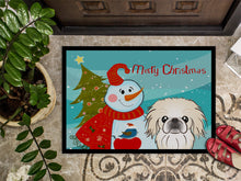 Load image into Gallery viewer, Snowman with Pekingese Doormat - 24x36 Decorative Floor Mat – Indoor/Outdoor Rug with Artistic Flair BB1841JMAT