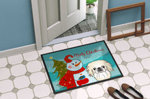 Load image into Gallery viewer, Snowman with Pekingese Doormat - 24x36 Decorative Floor Mat – Indoor/Outdoor Rug with Artistic Flair BB1841JMAT