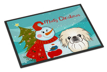 Load image into Gallery viewer, Snowman with Pekingese Doormat - 24x36 Decorative Floor Mat – Indoor/Outdoor Rug with Artistic Flair BB1841JMAT
