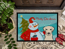Load image into Gallery viewer, Snowman with Yellow Labrador Doormat - 24x36 Decorative Floor Mat – Indoor/Outdoor Rug with Artistic Flair BB1842JMAT