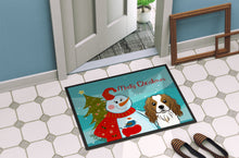Load image into Gallery viewer, Snowman with Cavalier Spaniel Doormat - 24x36 Decorative Floor Mat – Indoor/Outdoor Rug with Artistic Flair BB1844JMAT