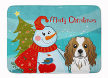 Load image into Gallery viewer, Snowman with Cavalier Spaniel Machine Washable Memory Foam Mat BB1844RUG