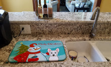 Load image into Gallery viewer, Snowman with Westie Dish Drying Mat – Absorbent, Artistic Kitchen Essentials BB1846DDM