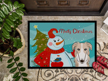 Load image into Gallery viewer, Snowman with Borzoi Doormat - 24x36 Decorative Floor Mat – Indoor/Outdoor Rug with Artistic Flair BB1848JMAT