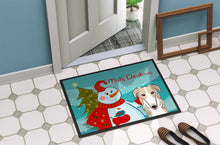 Load image into Gallery viewer, Snowman with Borzoi Doormat - 24x36 Decorative Floor Mat – Indoor/Outdoor Rug with Artistic Flair BB1848JMAT