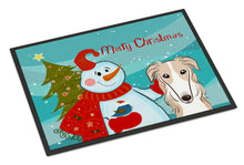 Load image into Gallery viewer, Snowman with Borzoi Doormat - 24x36 Decorative Floor Mat – Indoor/Outdoor Rug with Artistic Flair BB1848JMAT