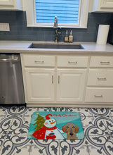 Load image into Gallery viewer, Snowman with Wirehaired Dachshund Machine Washable Memory Foam Mat BB1853RUG