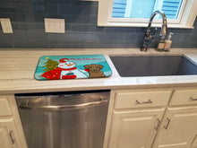 Load image into Gallery viewer, Snowman with Chocolate Labrador Dish Drying Mat – Absorbent, Artistic Kitchen Essentials BB1854DDM